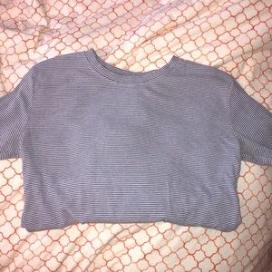 Brandy Melville Striped Blue and White Shirt